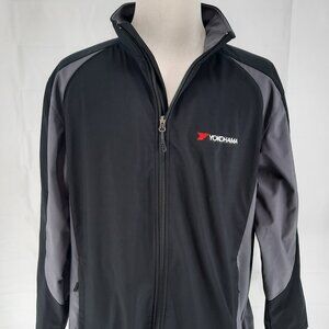 Yokohama Tires Black Windbreaker Jacket Men's 2XL Water Resistant Fleece Lined